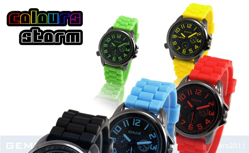 Men Lady Silicone Rubber Pilot Watch Retail/Wholesale  