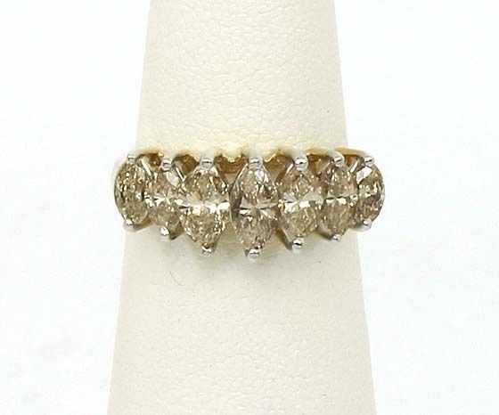 GORGEOUS 14K GOLD 2 CTS DIAMONDS LADIES DRESS BAND RING  