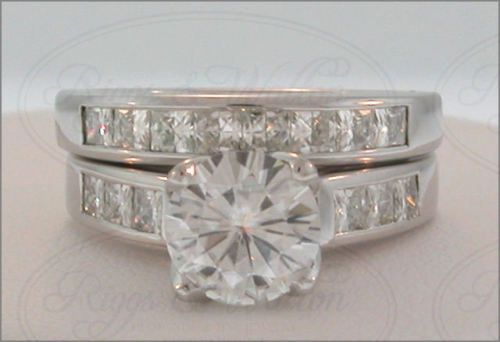 CT MOISSANITE ENGAGEMENT & WEDDING BAND SET  