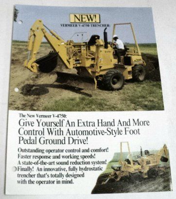 Vermeer 1993 V 4750 Trencher Sales Brochure  