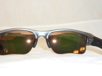 OAKLEY Flak Jacket XLJ Dk Grey Fire Ird POLARIZED new  