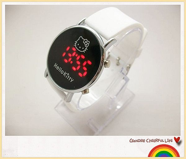 Nice HelloKitty Digital LED watches for Girls women children jelly 