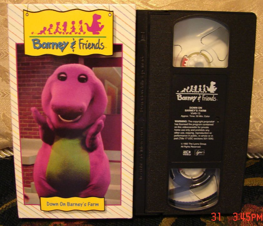 BARNEY TIME LIFE Down On Barneys Farm OOP RARE Video Vhs FREE US 