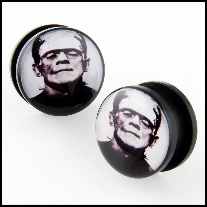 FRANKENSTEIN SCERW ON GAUGE ACRYLIC EAR PLUG 4G 5/8  