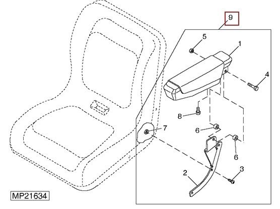 BM19268 Armrest Kit for John Deere Z Trak mowers  