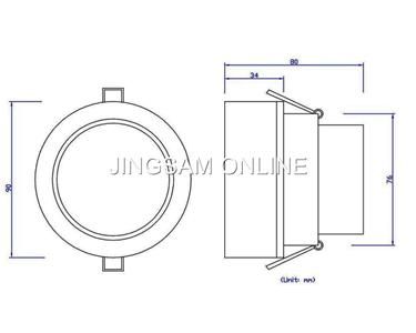 LED Recessed Cabinet Down Light Acrylic Cool White 5*1W  