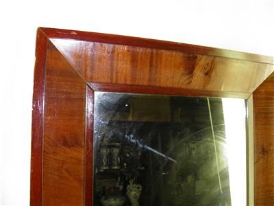 ANTIQUE EMPIRE FLAME MAHOGANY WOOD MIRROR  