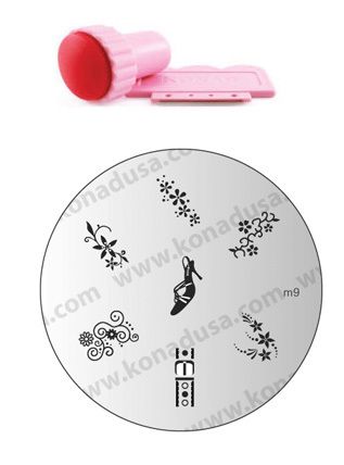 Konad Stamping Nail Art Image Plate M9+Stamper&Scraper  