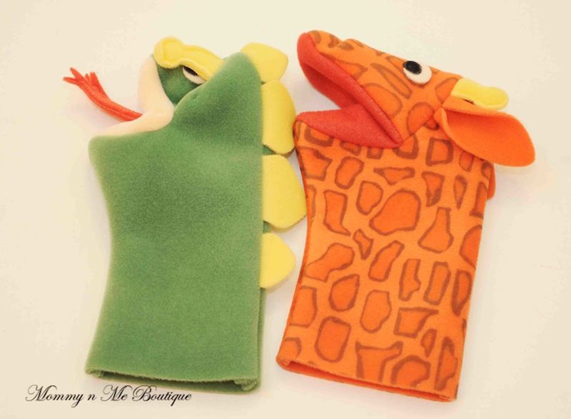 Baby Einstein Lot Two Hand Puppets Dragon Giraffe  