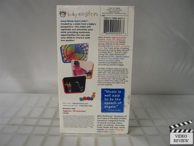 Baby Beethoven   Symphony of Fun VHS NEW Baby Einstein  