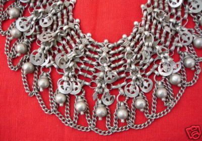 BELLY DANCE ETHNIC TRIBAL SILVER ANKLET ANKLE CHAIN OLD  