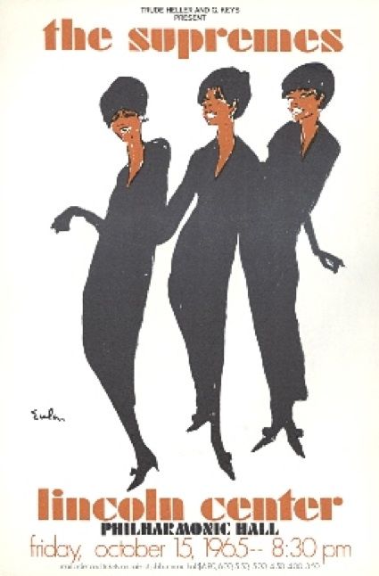 SUPREMES ORIGINAL 1965 LINCOLN CENTER FLYER / HANDBILL  