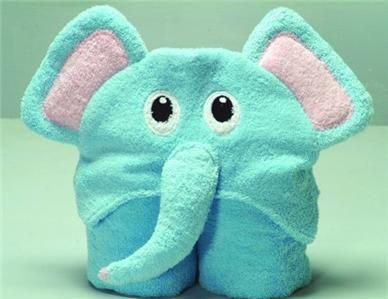 ELEPHANT Hooded Bath Towel Kids Cotton NEW 27 X 54  