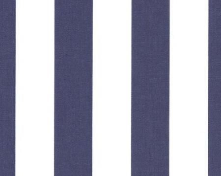 10 yds canopy stripe cotton fabric navy blue white  
