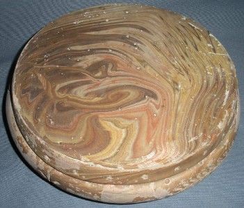 COMANCHE POTTERY CACTUS BOWL GARDEN SWIRL DESIGN RETRO  