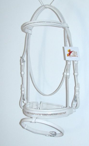   COMFORT Bling WHITE FRIESIAN KEURING WEDDING Bridle SWAROVSKI ELMENT