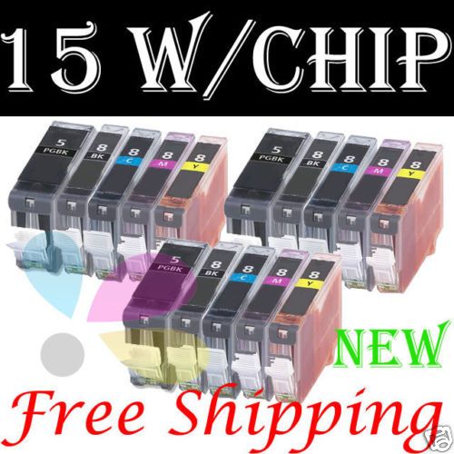   15Pk PGI 5 CLI 8 Printer Ink Cartridge for Canon Pixma ip4200 mp970