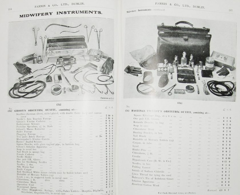 IRELANDS First Surgical Medical Instrument Catalogue FANNIN & CO 