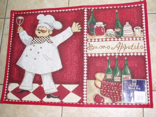 KITCHEN FAT ITALIAN FRENCH CHEF RUG MAT THROW  