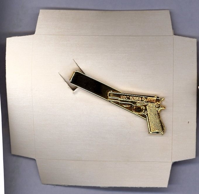 Colt Firearms Tie Bar Clip Pin   Colt 45   Gold Plated  