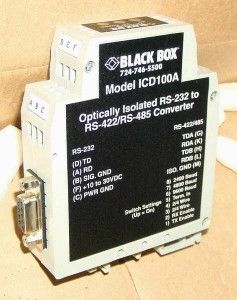 Black Box ICD100A DIN RS232 RS422/485 Converters NEW  