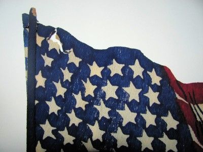 1896 Printed CREPE PAPER 45 STAR US AMERICAN PARADE FLAG, UTAH UT 