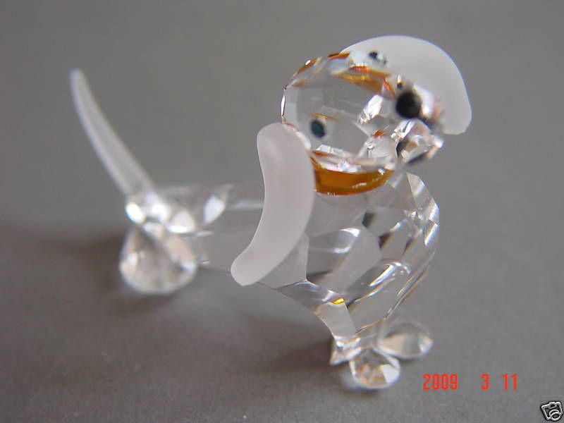 CRYSTAL DACHSHUND DOG FIGURINE  