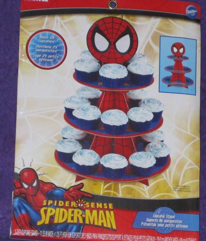 SPIDERMAN CUPCAKE STAND, CARDBOARD,WILTON  