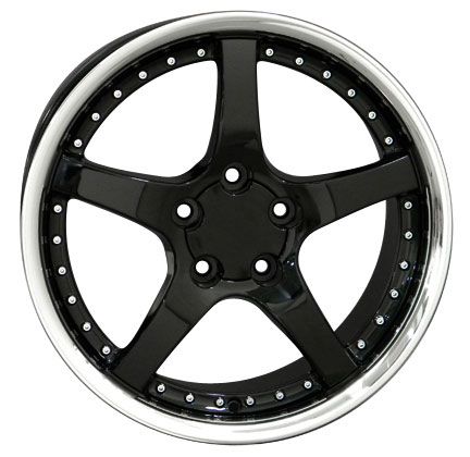 18 9.5/10.5 Black C5 Deep Dish Wheels Rims Fit Camaro Corvette  