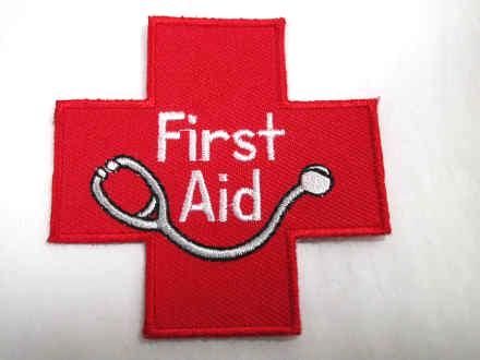 First Aid Red Cross Embroidered Iron On Patch  