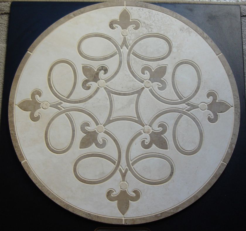 18 TILE MEDALLION   FLUER DE LIS  CERAMIC/PORCELAIN L@@K OF 