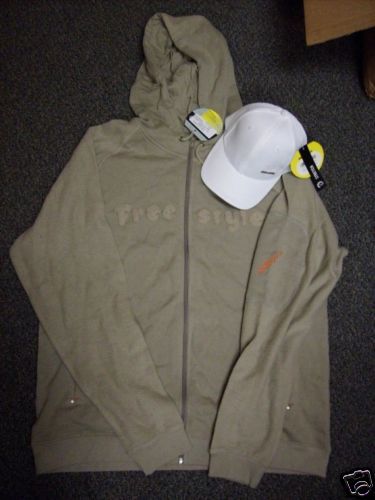 SKI DOO FREESTYLE HOODED SWEATSHIRT GREY LARGE WITH HAT  