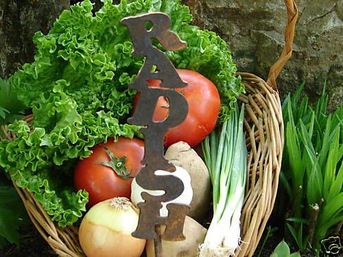 RADISH METAL VEGETABLE GARDEN STAKE MARKER LABEL VEGGIE  