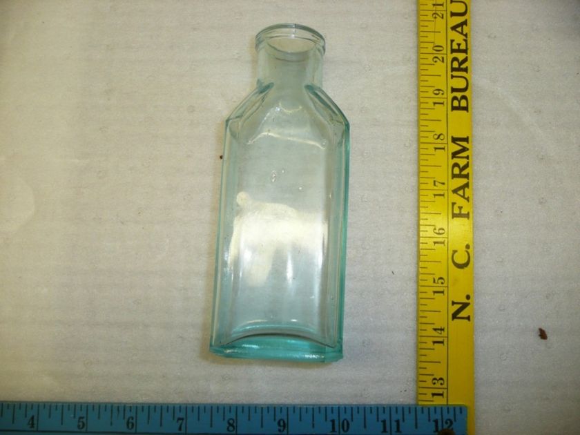 ANTIQUE VINTAGE H J HEINZ BOTTLE BLUE CLEAR OLD KETCHUP  