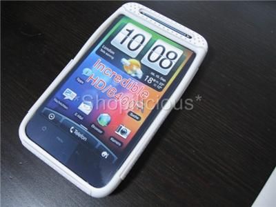 for HTC THUNDERBOLTWHITE HYBRID HARD RUBBERIZED+SOFT SILICONE CASE 