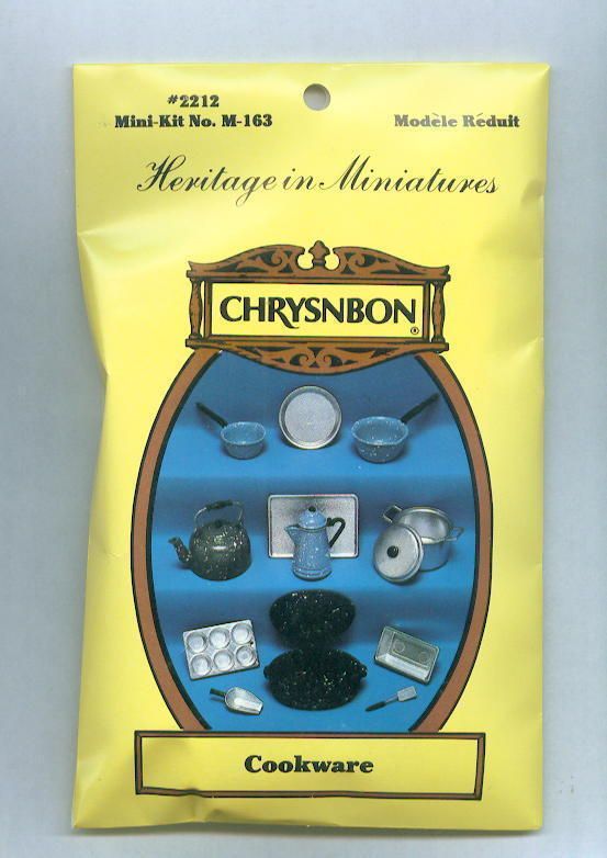 Miniature Dollhouse Chrysnbon Kit / Gray Cookware  