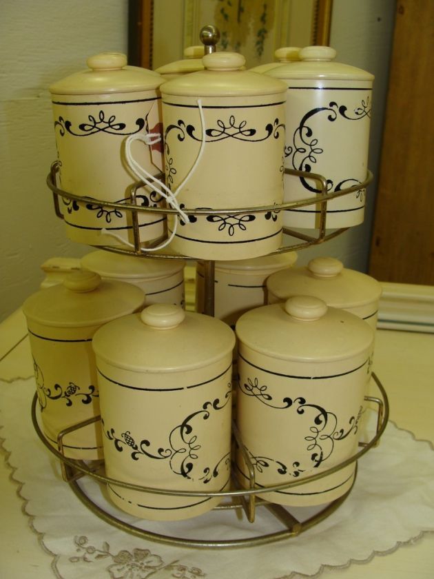 1950s Vintage Carousel Spice Rack With Canisters  