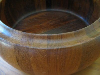 MID CENTURY DIGSMED DENMARK LARGE STAVED TEAK BOWL  