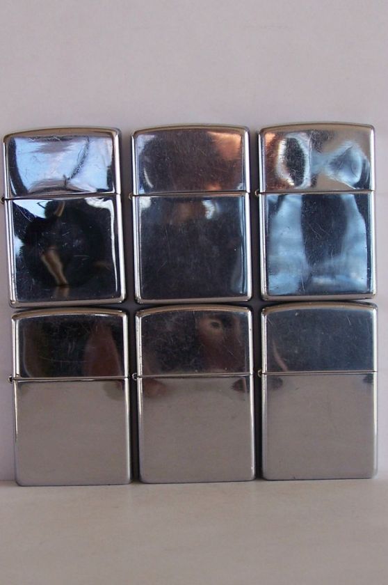 Zippo Lighters LOT OF SIX POLISHED CHROME  