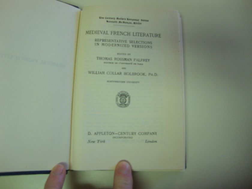 Medieval French Literature Representative Selections 1934 Language 