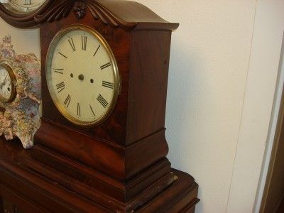 ENGLISH BRACKET CLOCK DOUBLE FUSEE MOVEMENT MAHOGANY CASE  