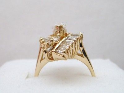 2CT MARQUISE DIAMOND CLUSTER 14K GOLD COCKTAIL RING WOW  