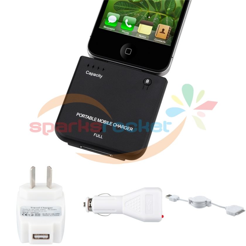 Portable Backup Battery Charger Pack Car USB Cable Accessory For Apple 