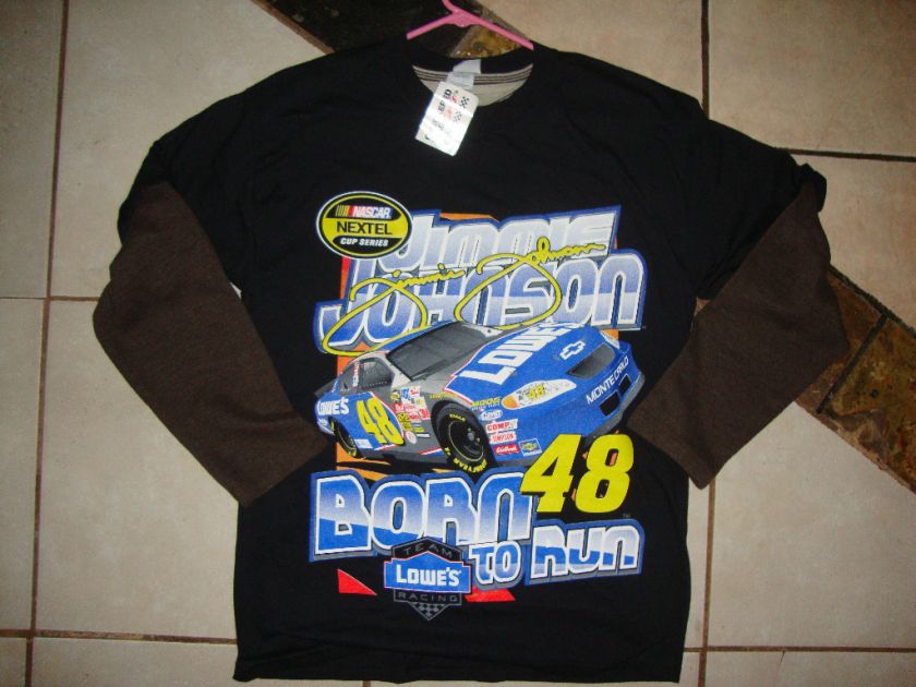 NASCAR # 48 JIMMIE JOHNSON T SHIRT AND LONG SLEEVE SHIRT LARGE  