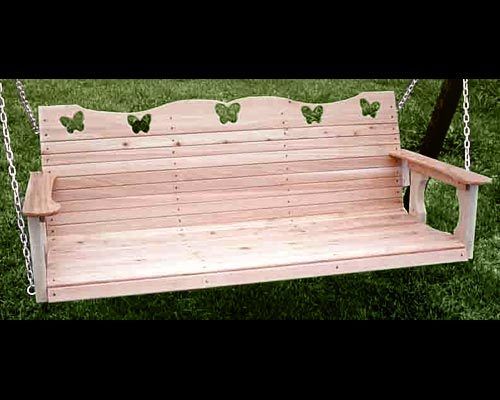 Outdoor Wooden Hanging Chair Porch Swing BUTTERFLIES  