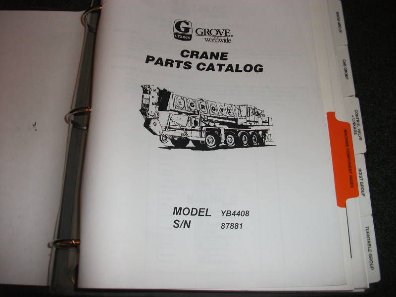 Grove YB4408 Crane Parts catalog manual  