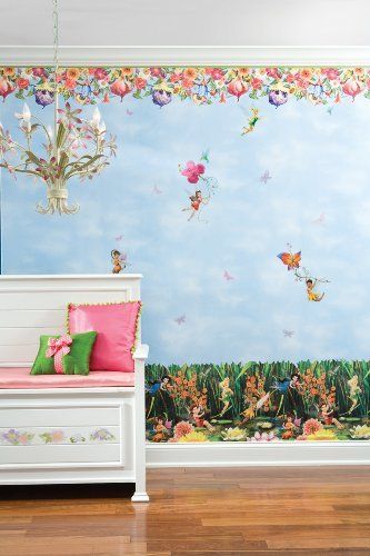 Nursery Murals FAIRY WOODLAND Wallpaper Border Mural Set Blue