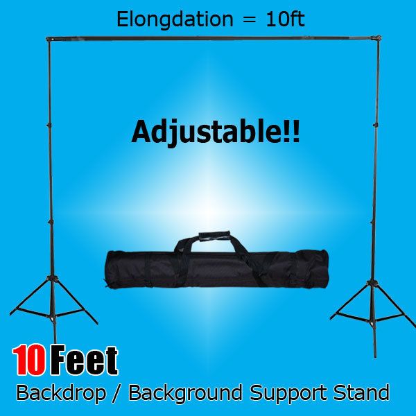 10 ft Photography Backdrop Stand Aluminum Support for Muslin 