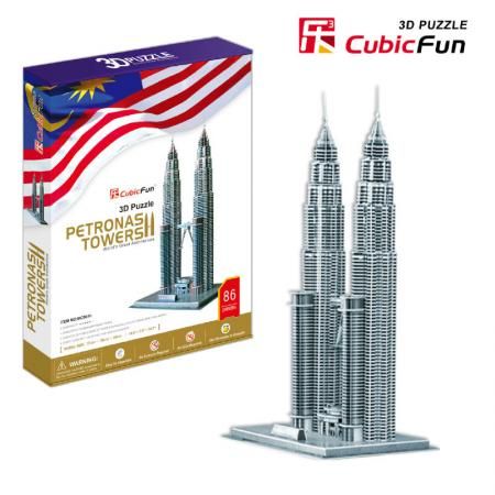 3D Puzzle Petronas Tower Malaysia Tallest Twin Building Famous 