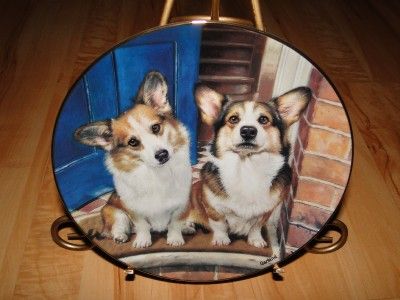 PEMBROKE WELSH CORGIS Corgi RICK GARLAND Danbury Mint Puppy Dog Plate 